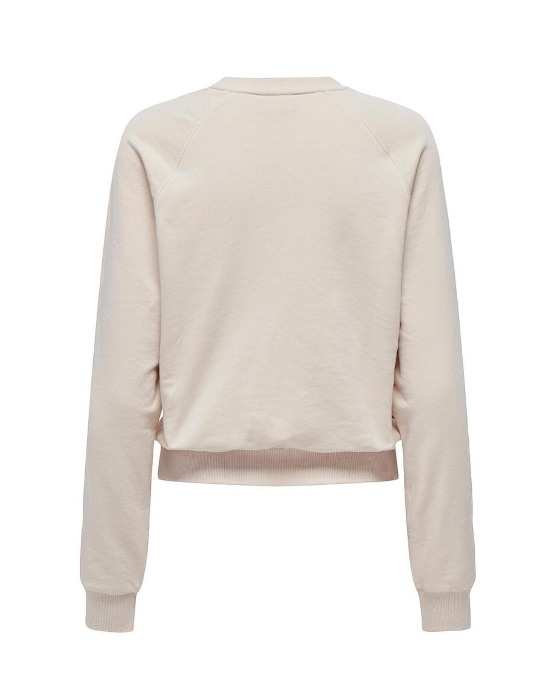 Sudadera Only Sally beige sin capucha para mujer