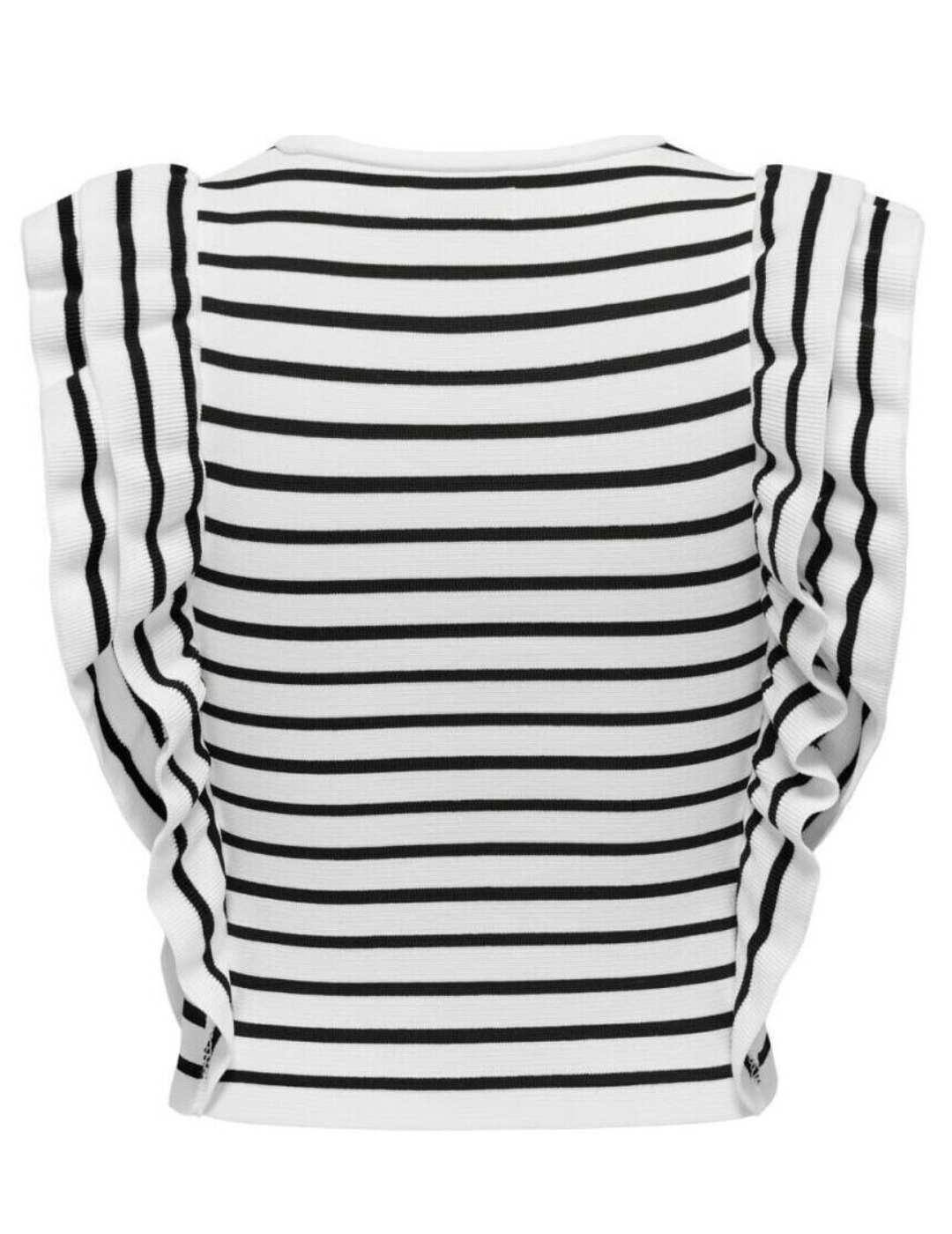 Camiseta Only Sandy blanca rayas negras para mujer