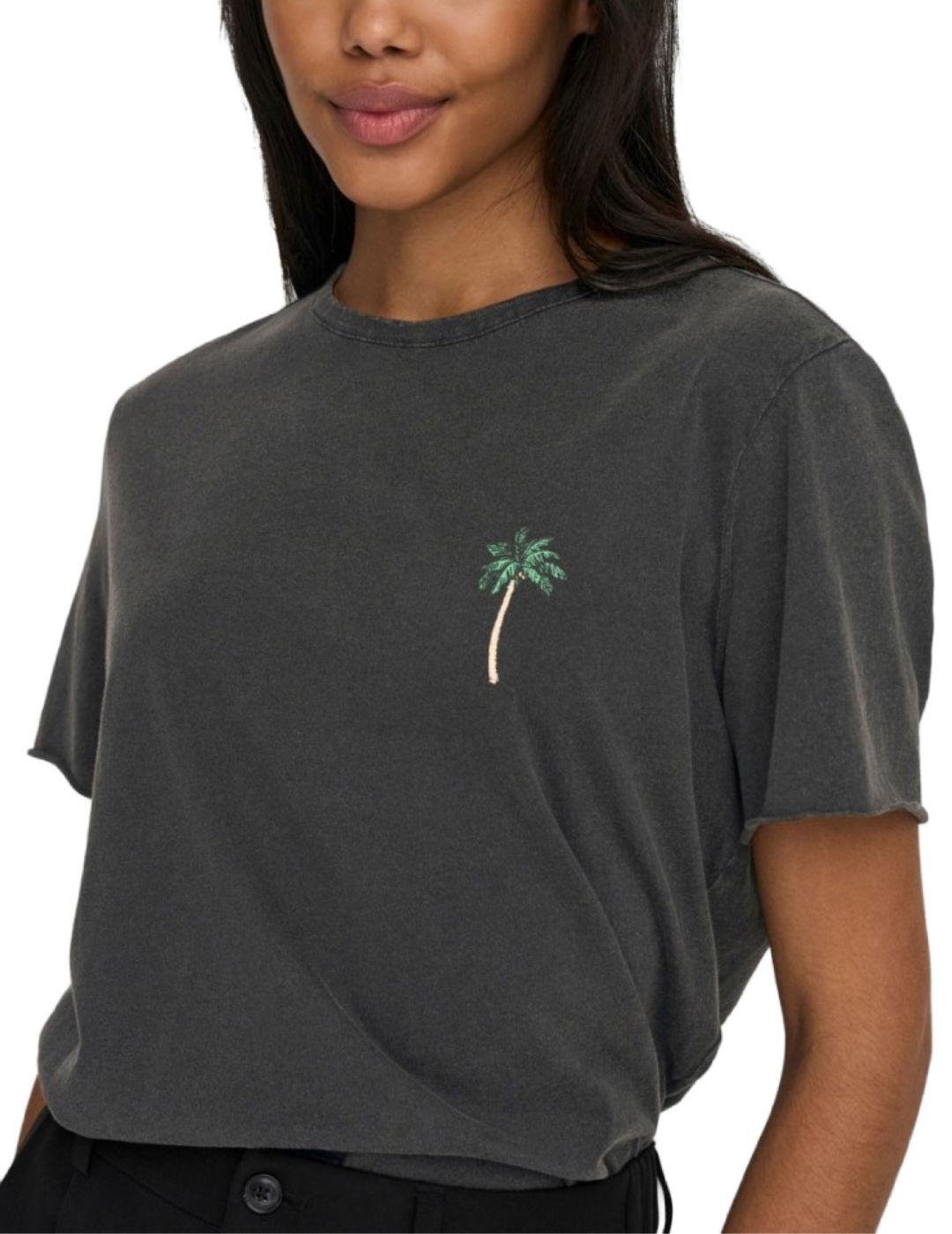 Camiseta Only Lucy negro manga corta para mujer