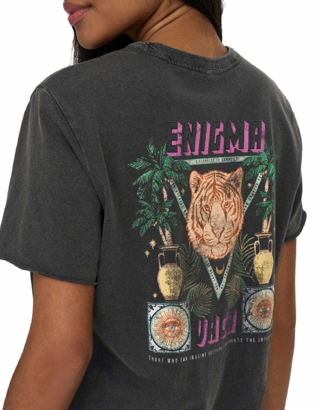Camiseta Only Lucy negro manga corta para mujer