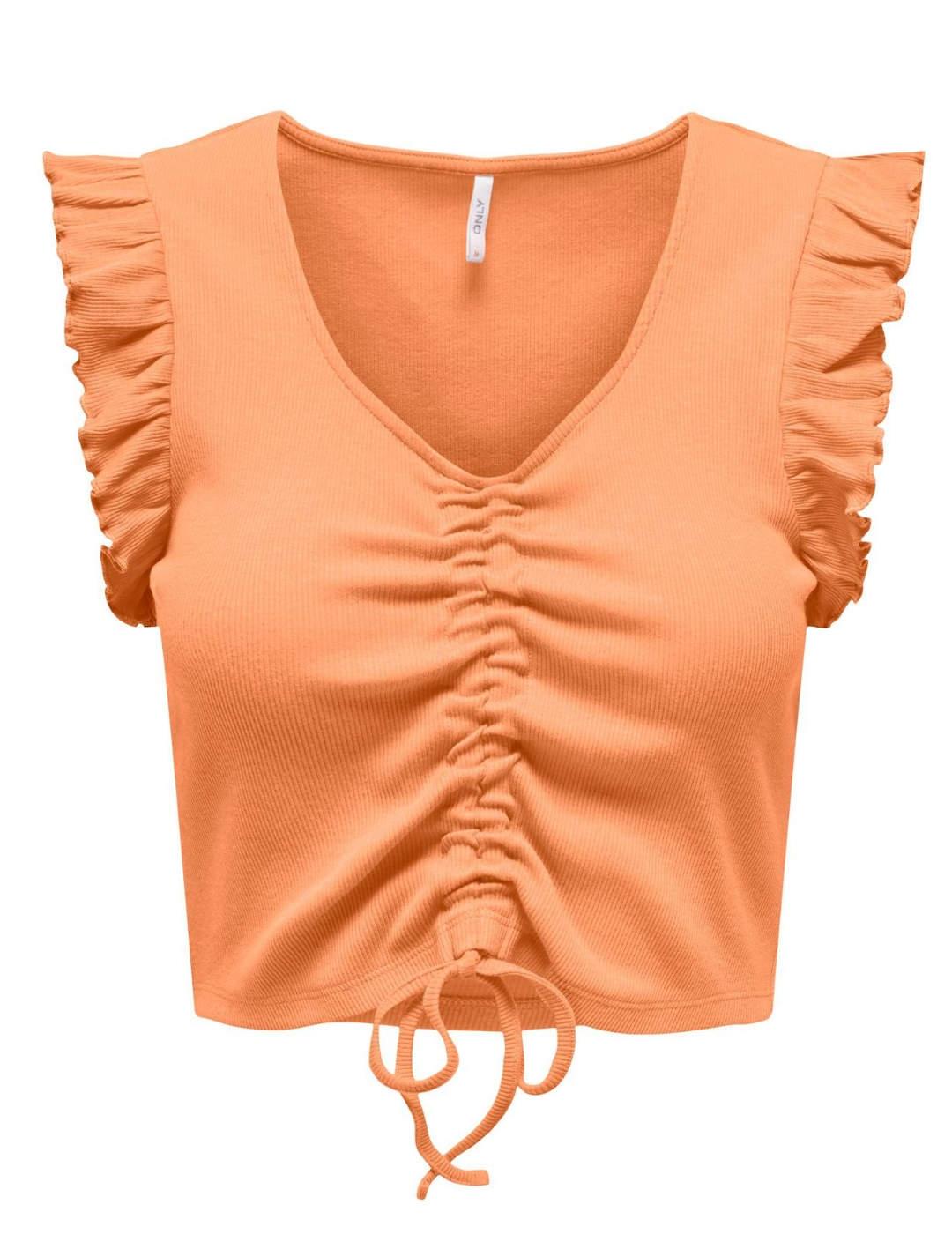 Top Only Laila naranja ajustado para mujer