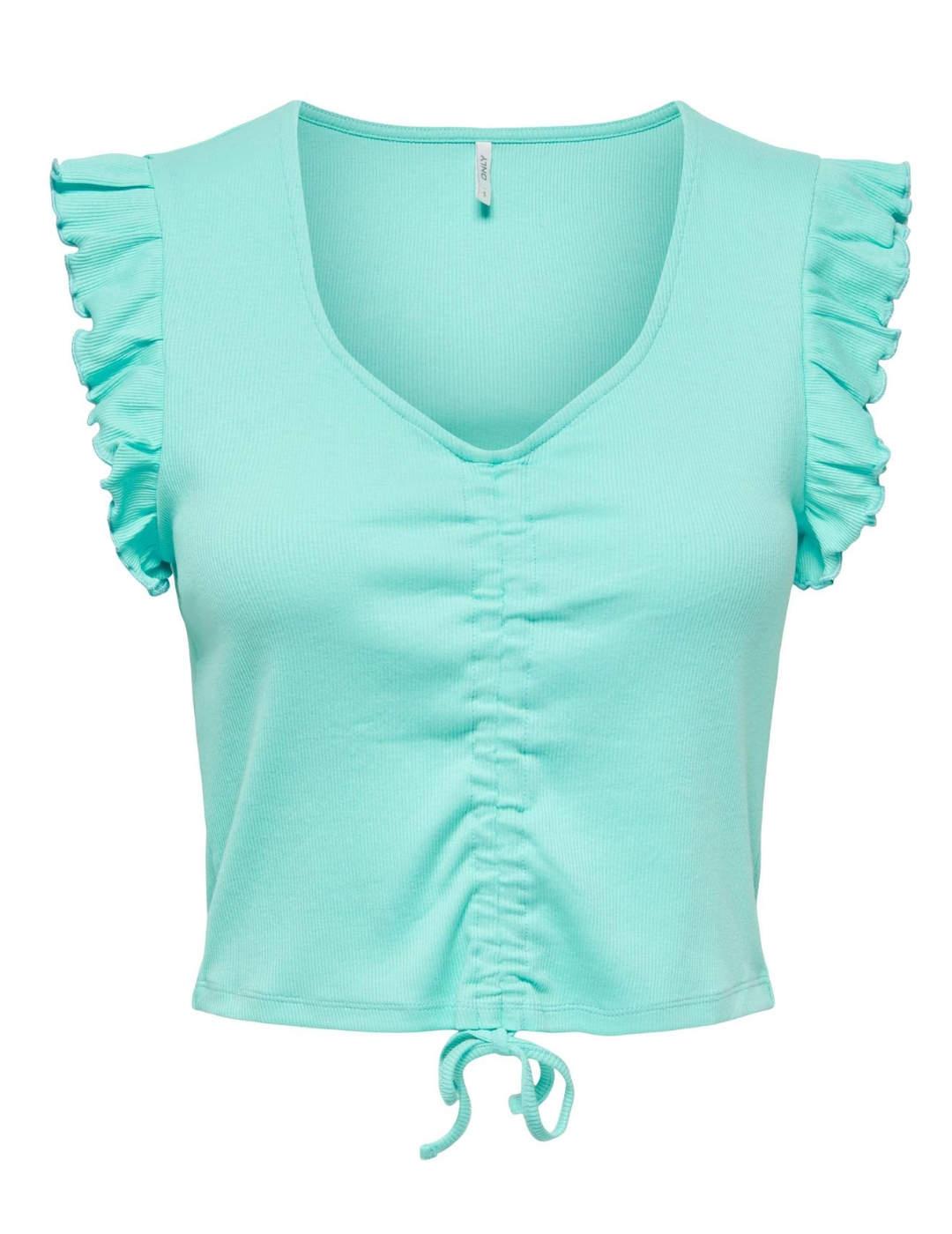 Top Only Laila turquesa ajustado para mujer