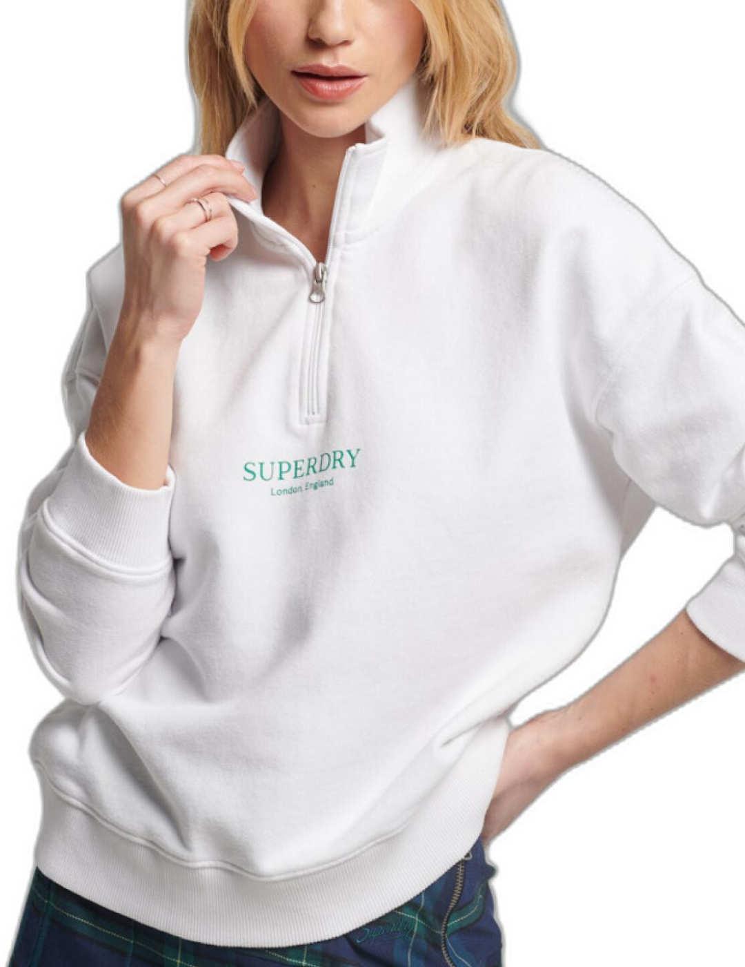 Sudadera Superdry Core sport blanca sin capucha para mujer