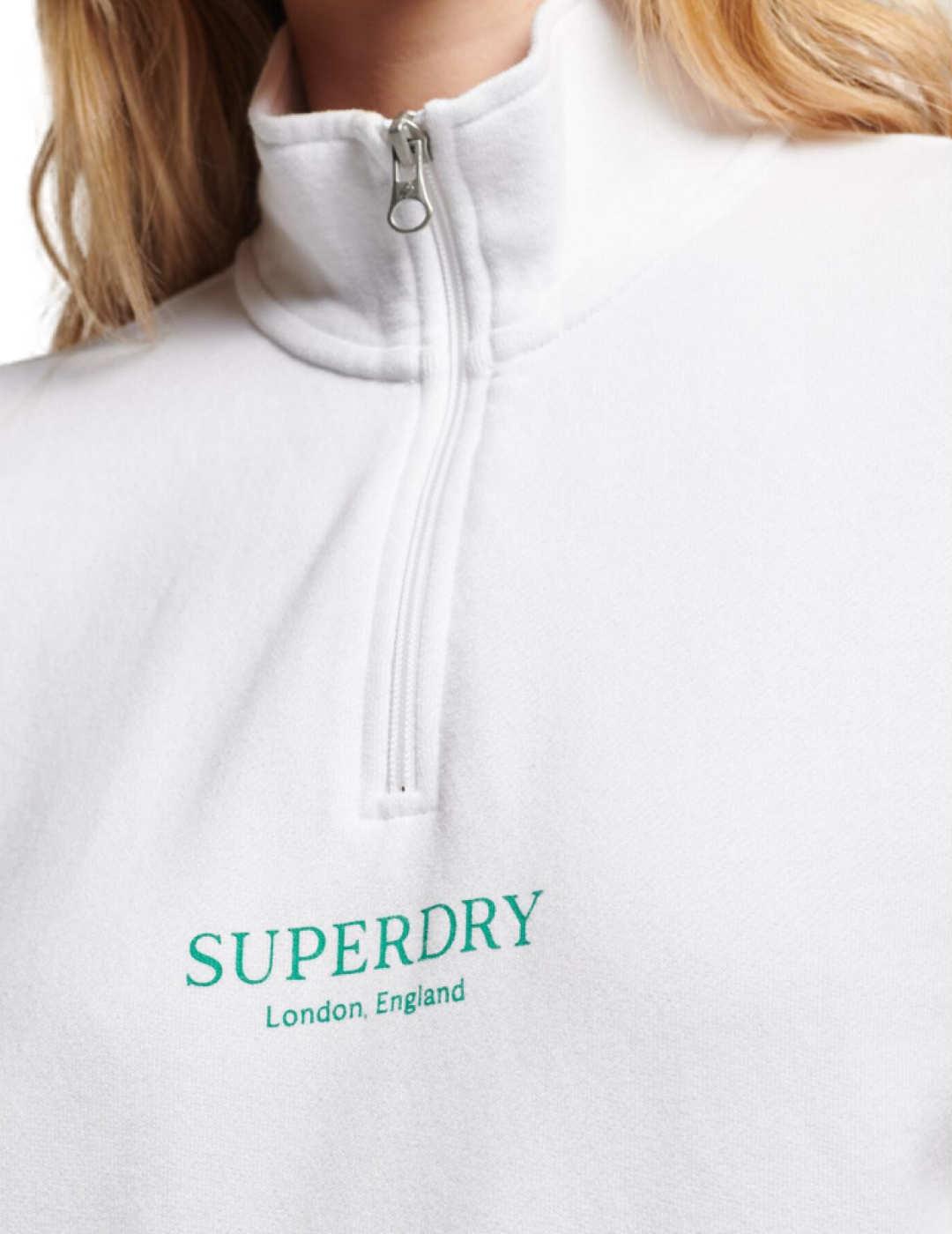 Sudadera Superdry Core sport blanca sin capucha para mujer