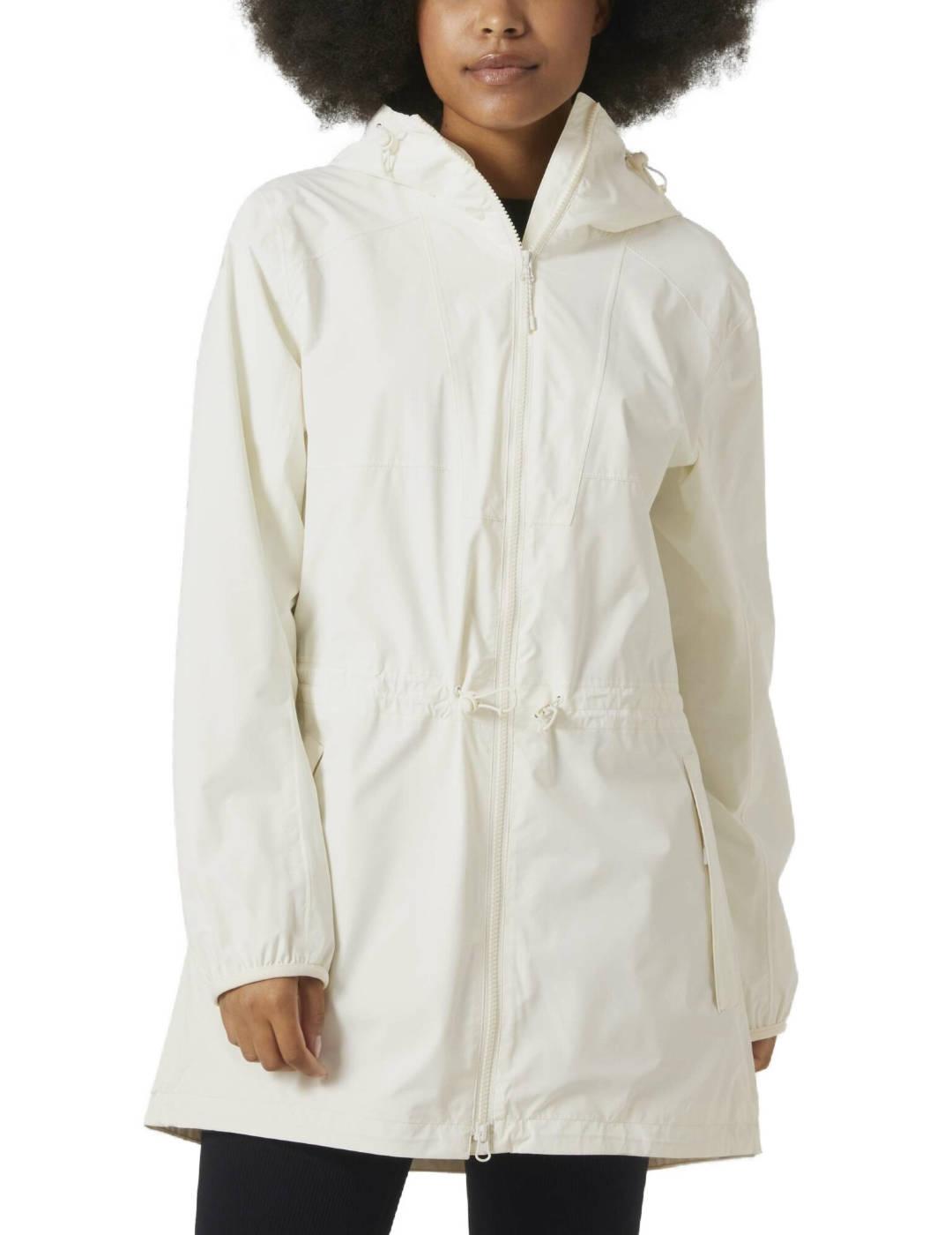 Chubasquero Helly Hansen Essence blanco con capucha de mujer