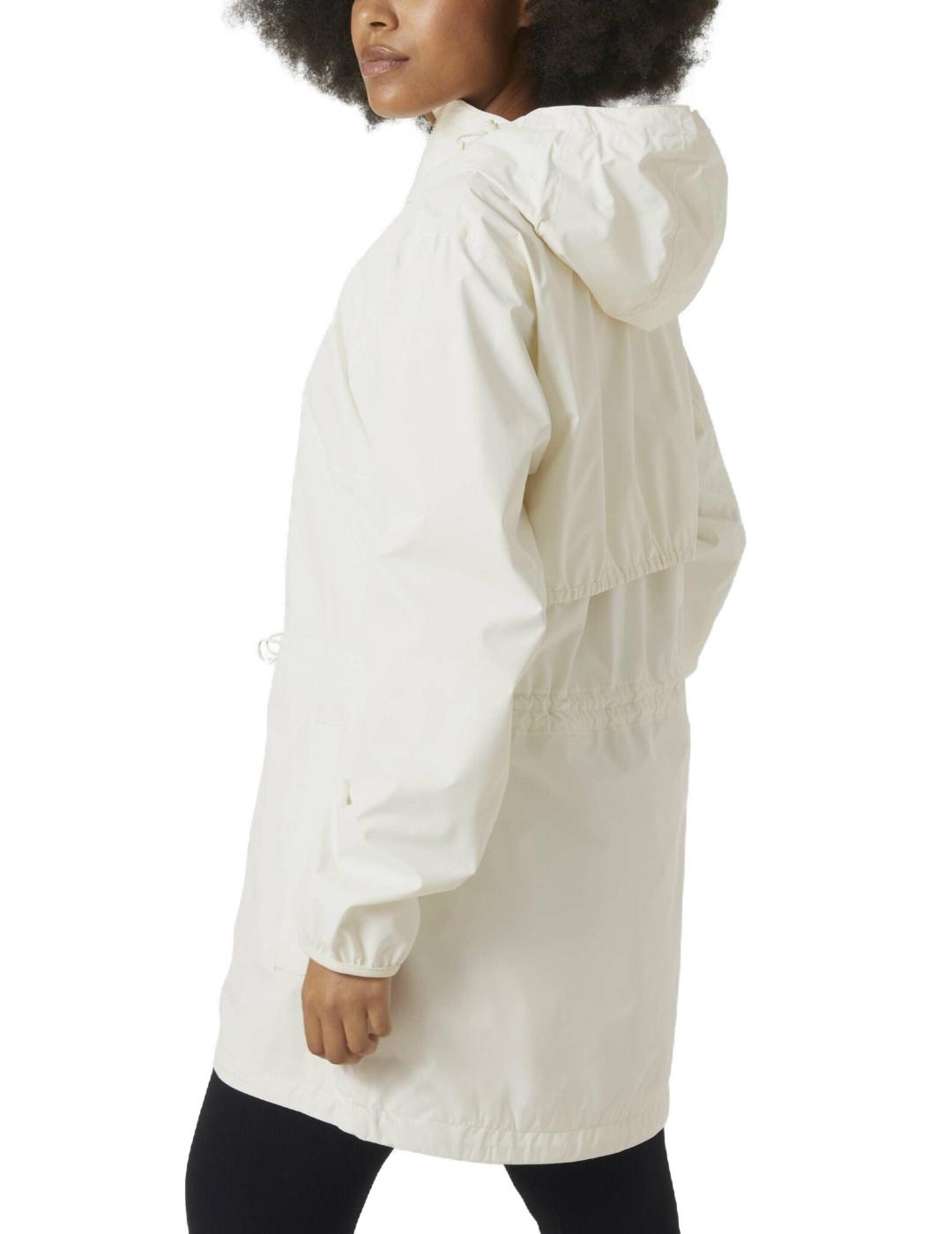 Chubasquero Helly Hansen Essence blanco con capucha de mujer