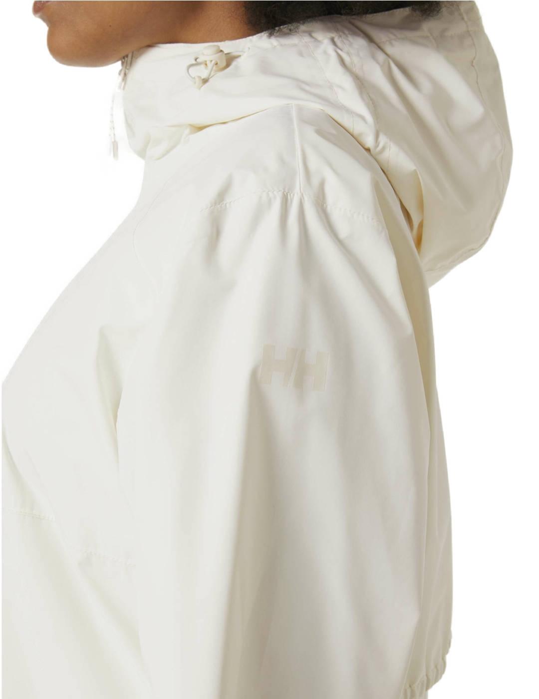 Chubasquero Helly Hansen Essence blanco con capucha de mujer