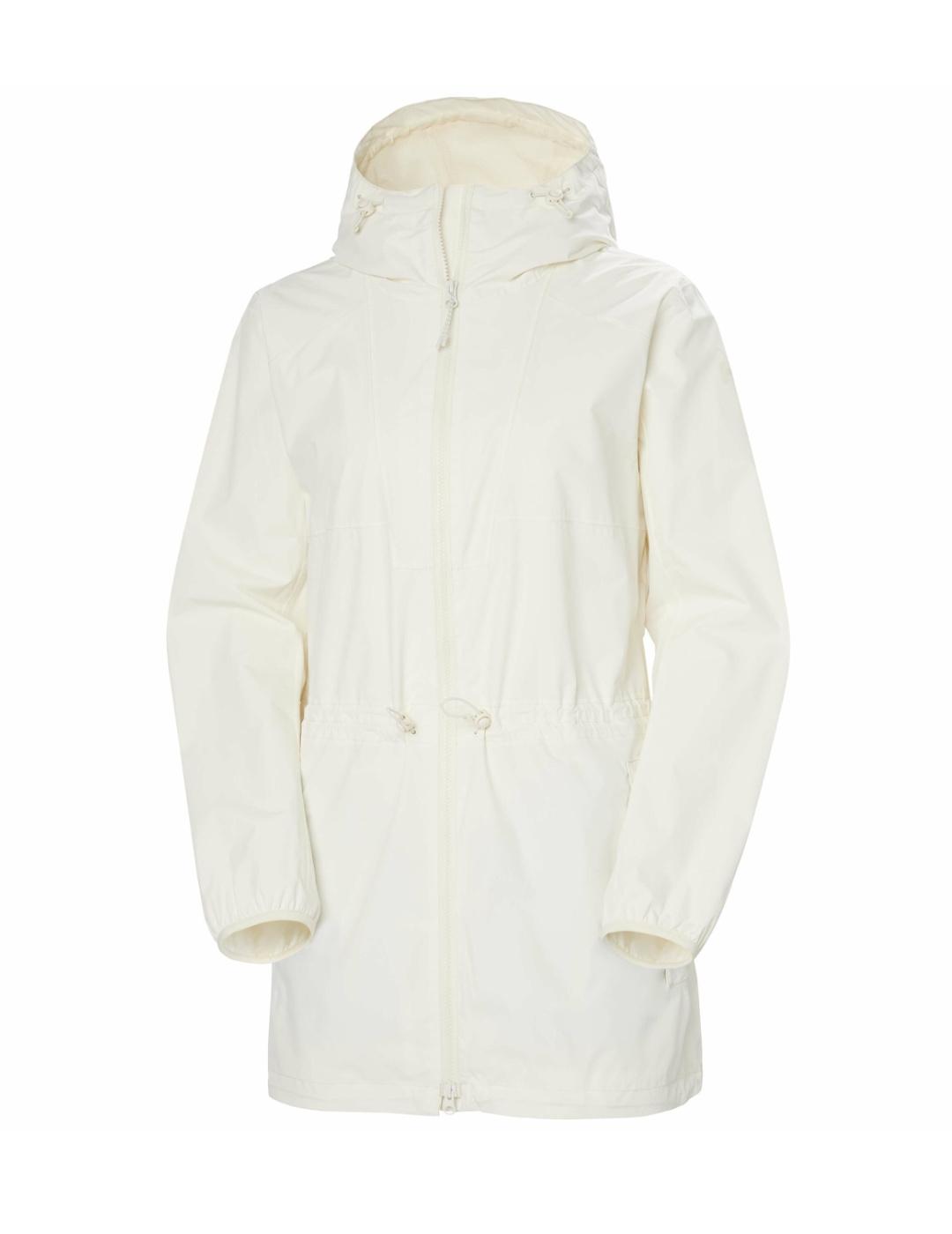 Chubasquero Helly Hansen Essence blanco con capucha de mujer