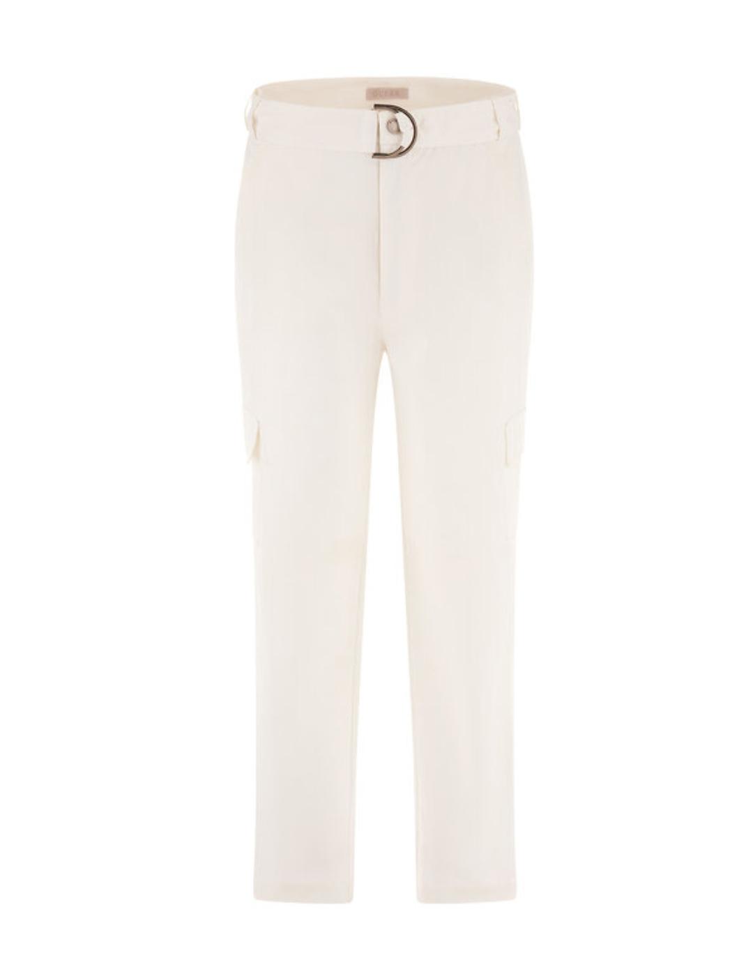 Pantalon Guess Vanessa blanco cargo para mujer