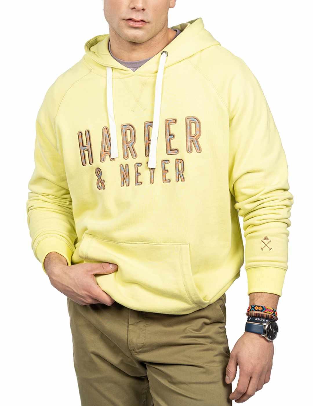 Sudadera Harper Toscana amarilla con capucha para hombre