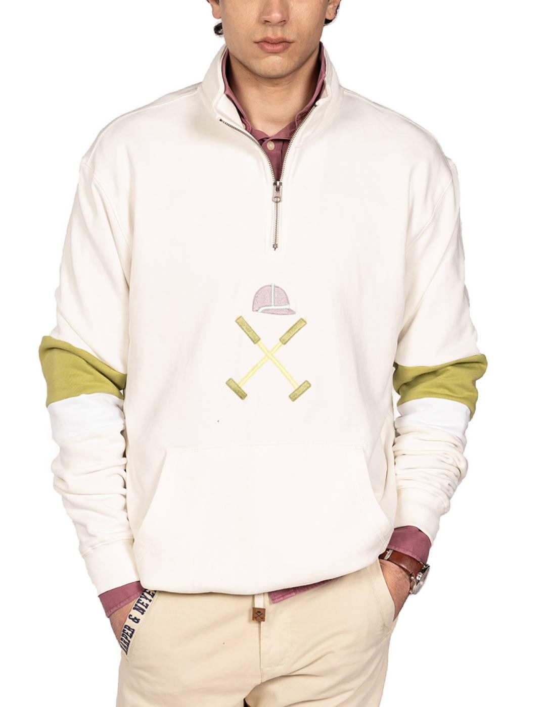 Sudadera Harper Vespucci blanca logotipo para hombre