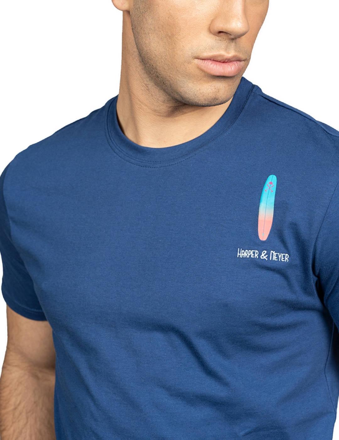 Camiseta Harper Aloha azul marino manga corta para hombre