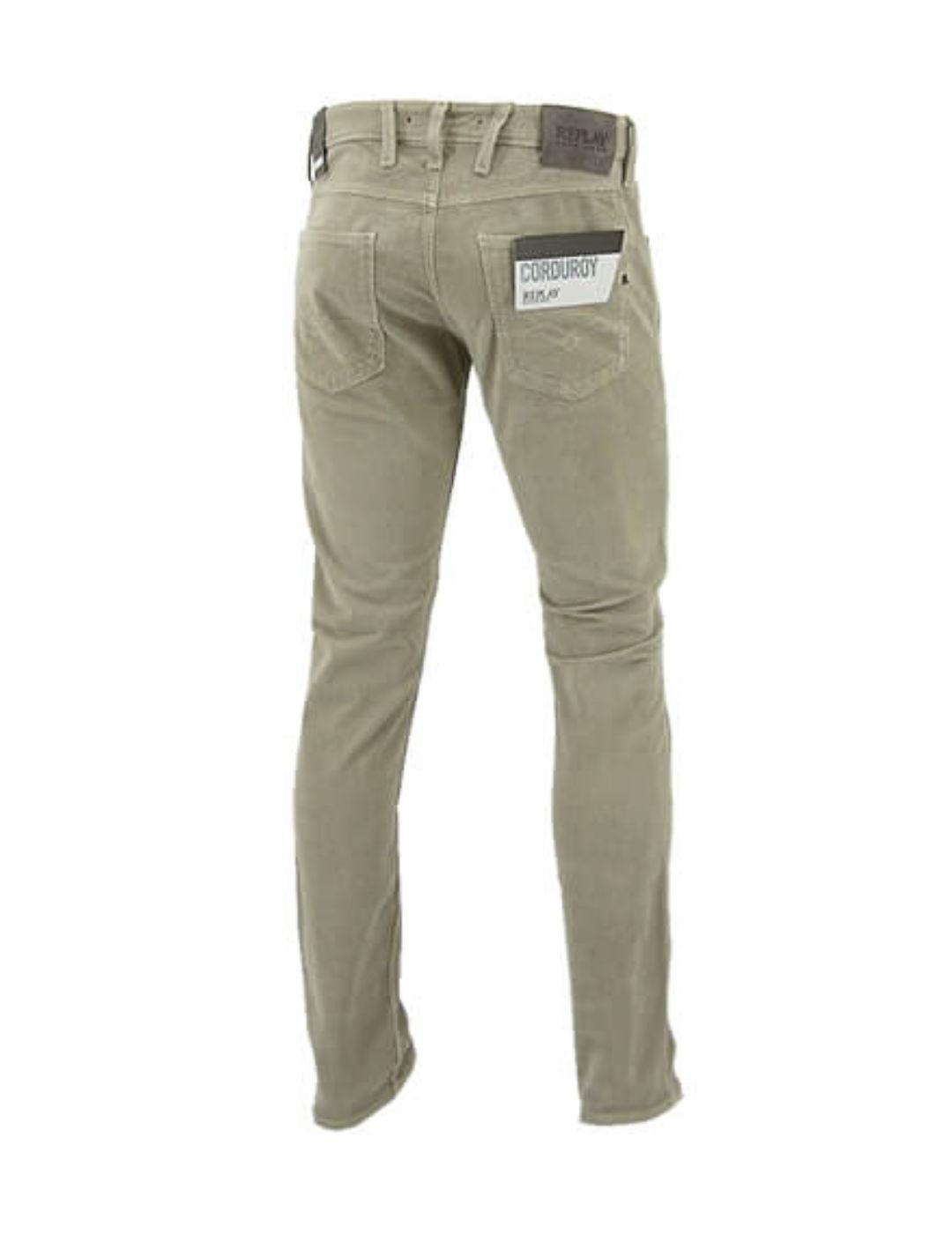 Pantalón Replay Hyperflex gris de pana para hombre