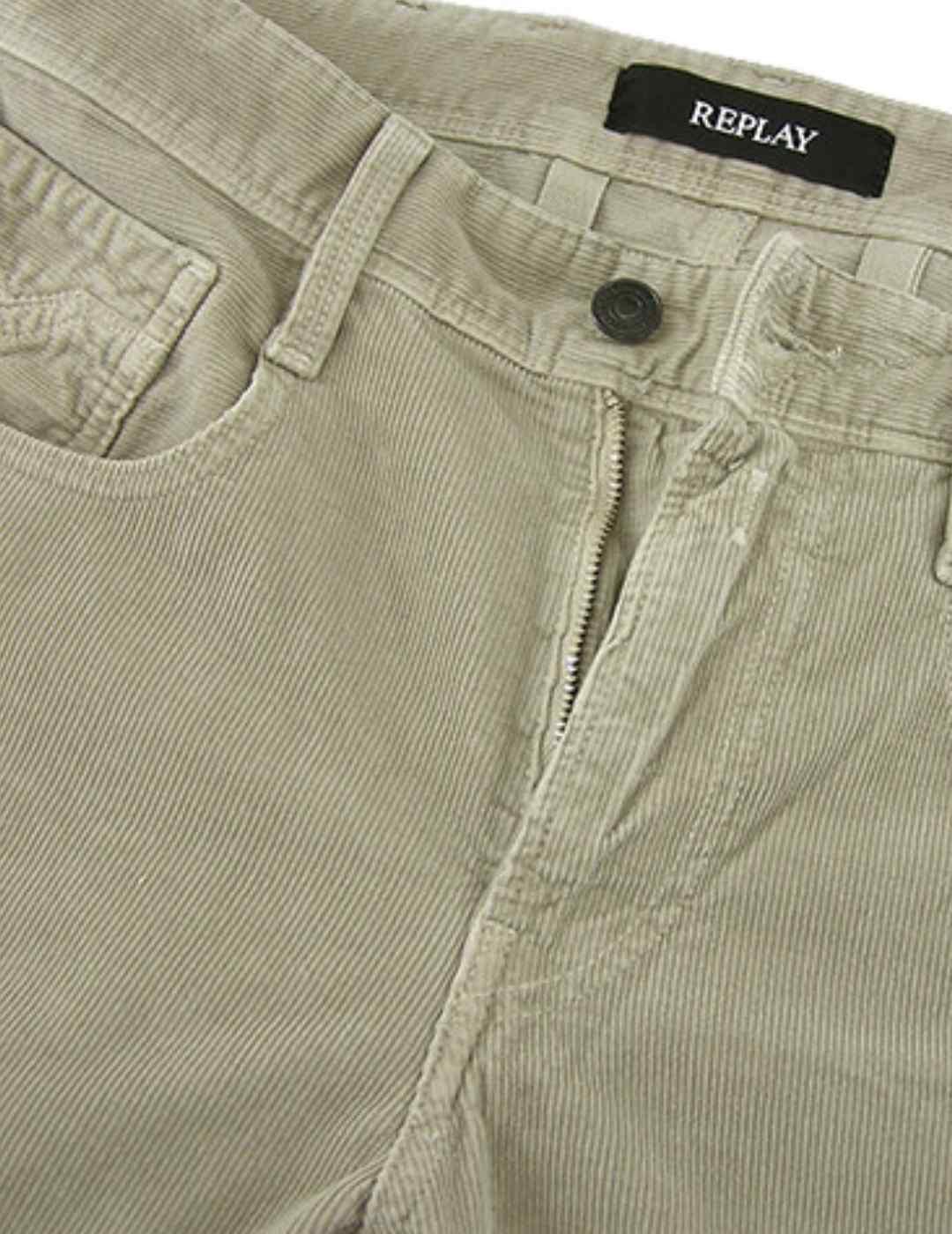 Pantalón Replay Hyperflex gris de pana para hombre