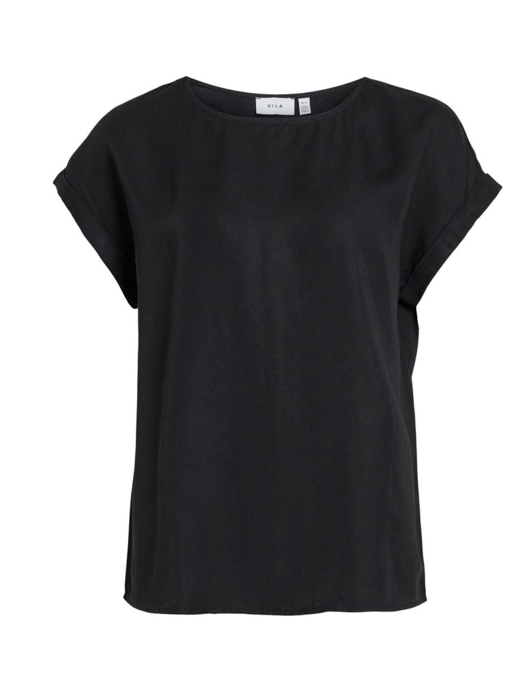 Camiseta Vila Misti negro manga corta para mujer