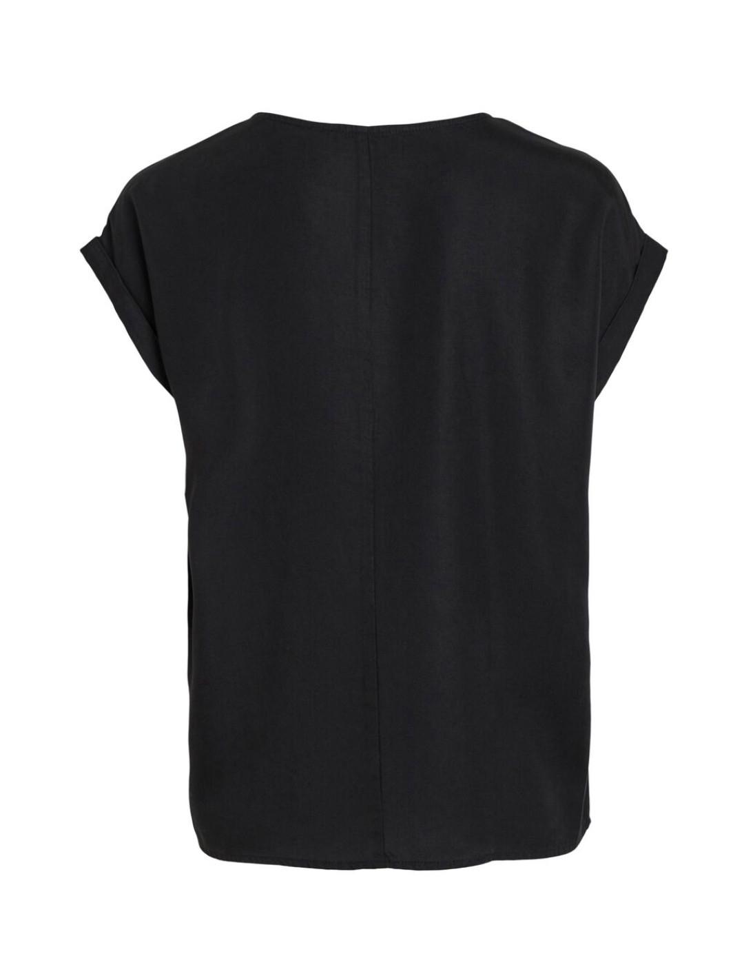 Camiseta Vila Misti negro manga corta para mujer