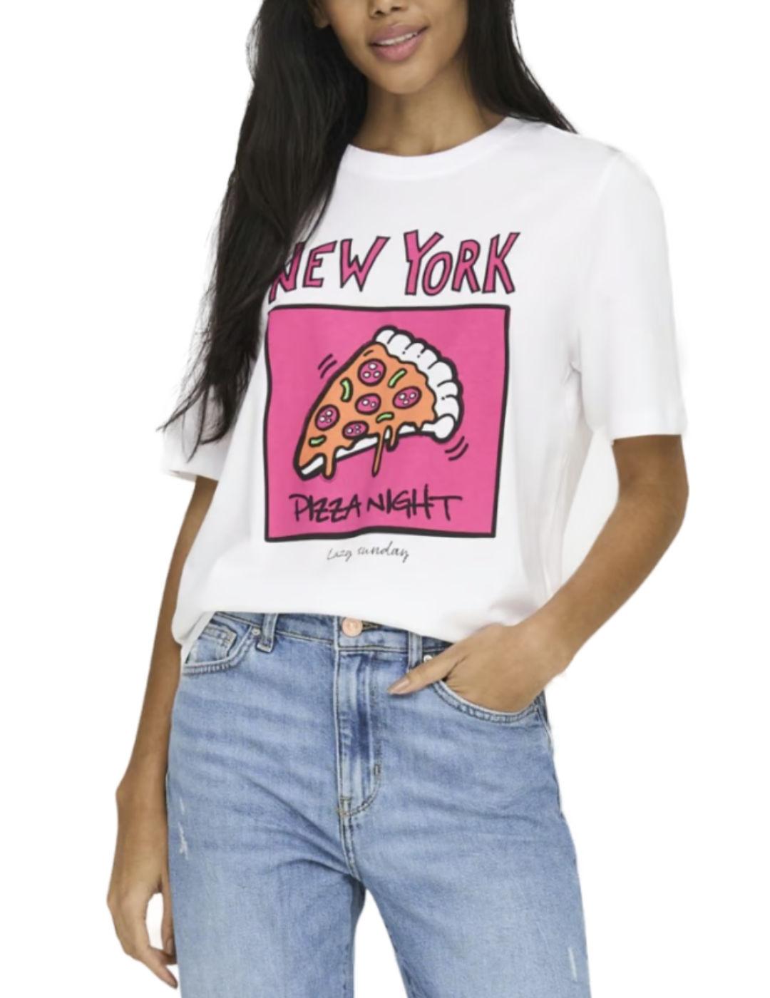 Camiseta Only Karen blanco estampada para mujer