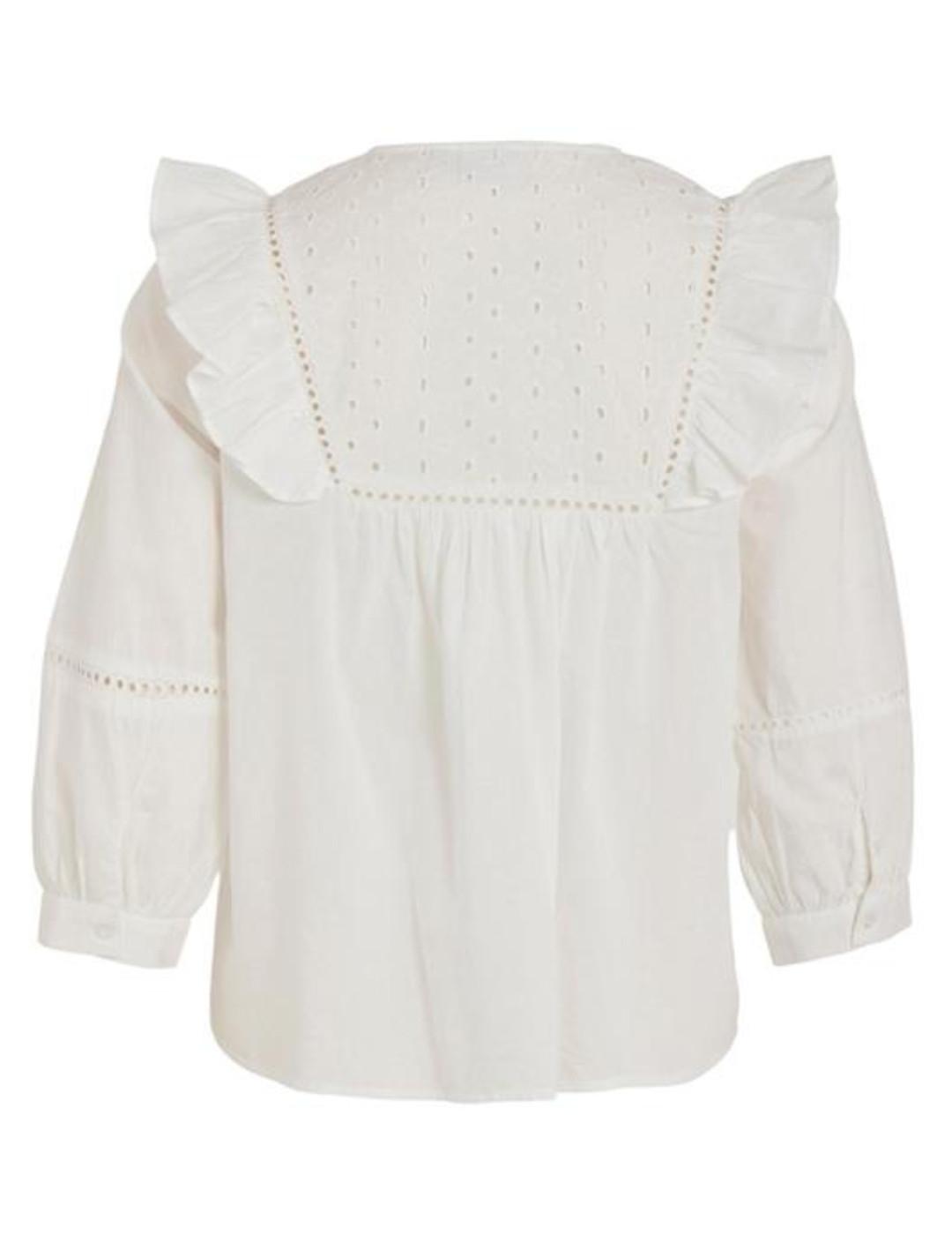 Blusa Vila Thea blanca manga larga para mujer