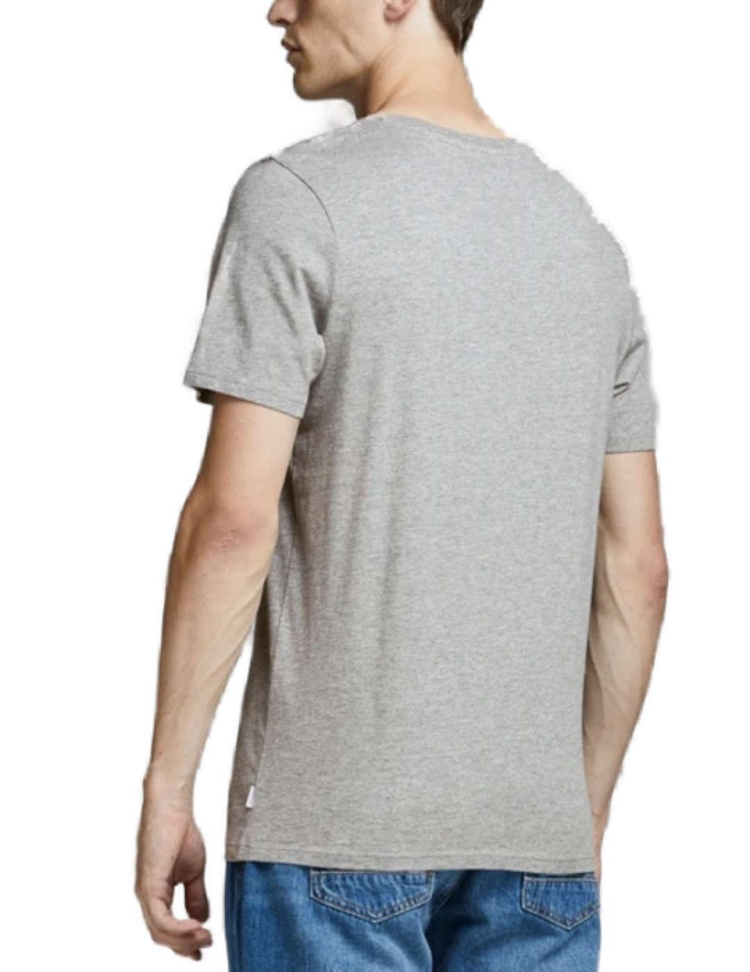 Camiseta Jack&Jones Organic gris claro manga corta hombre