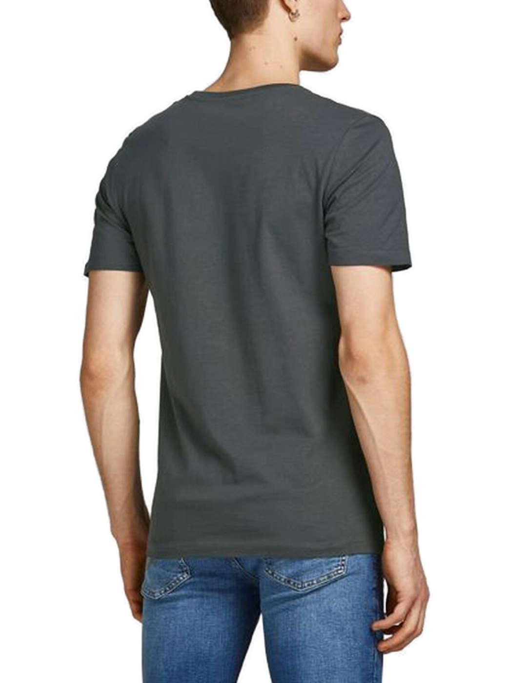 Camiseta Jack&Jones Organic gris manga corta de hombre