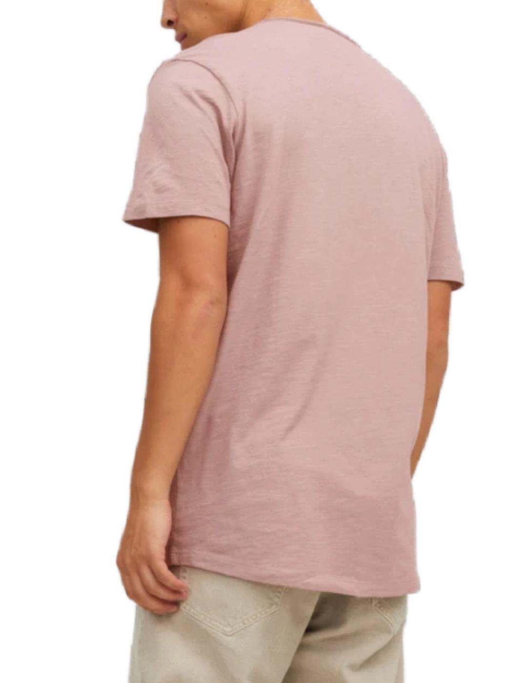 Camiseta Jack&Jones Basher rosa manga corta de hombre