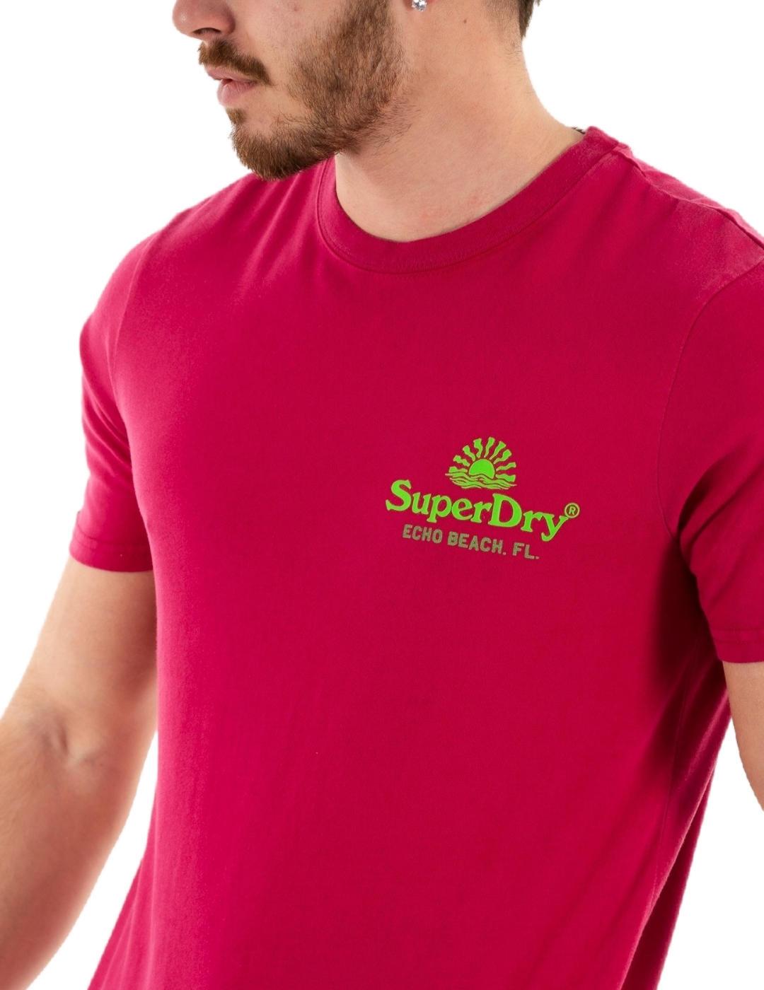 Camiseta Superdry Venue granate manga corta para hombre