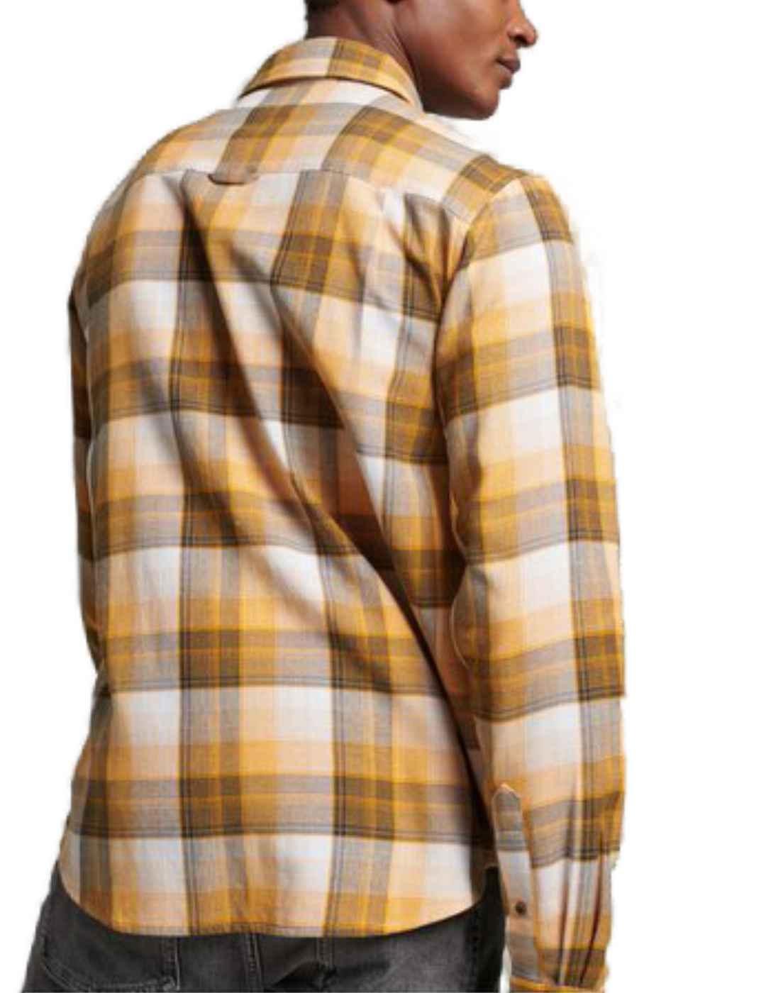 Camisa Supedry Flanner cuadro amarillo de hombre