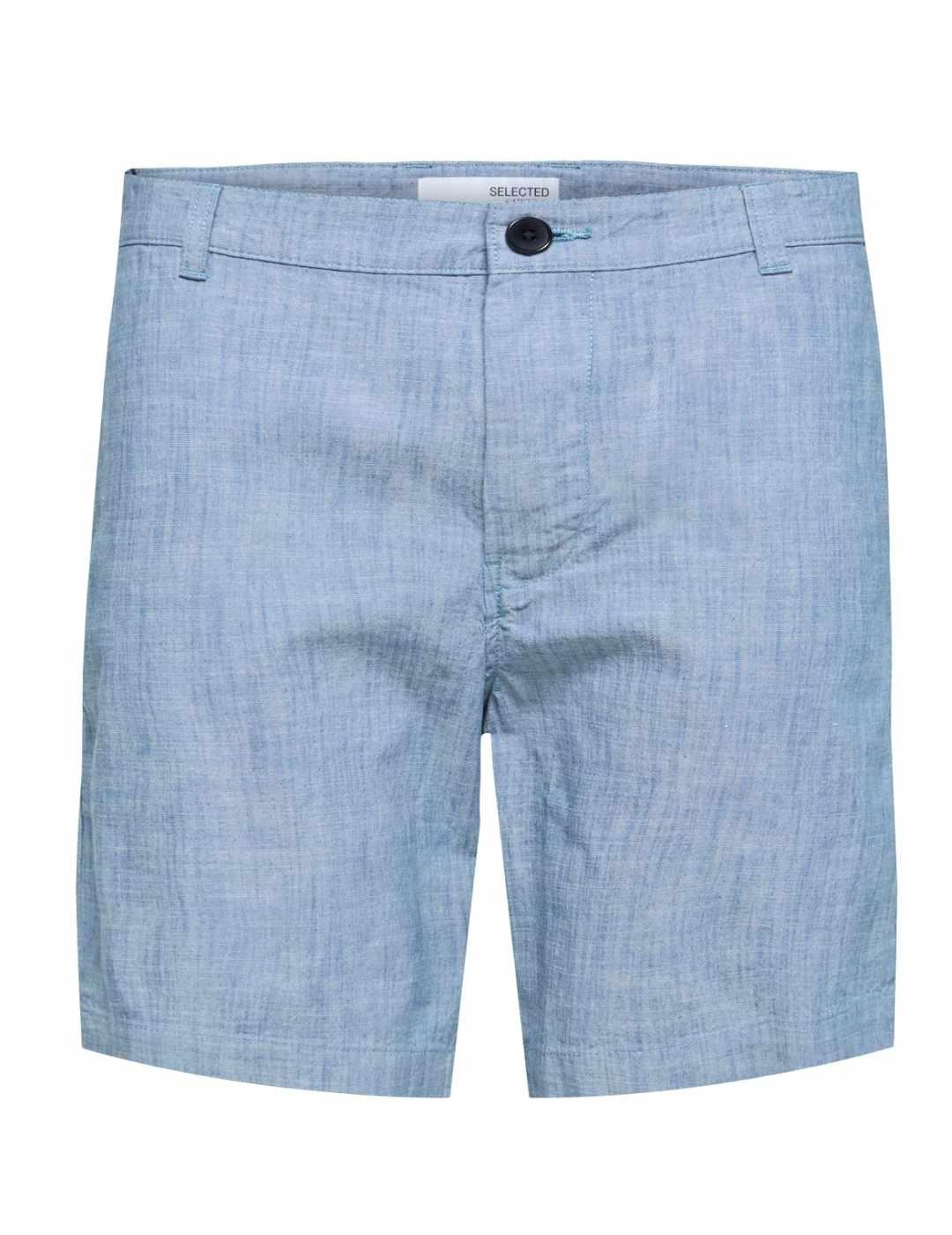 Bermuda Selected Tilak comfort azul jaspeado de hombre