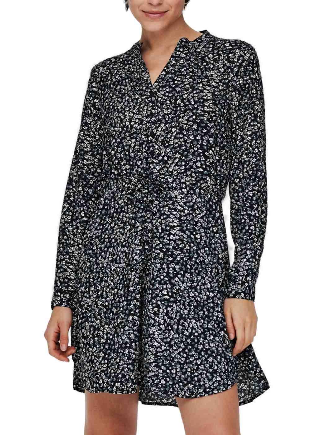 Vestido corto Only Cory floral negro para mujer