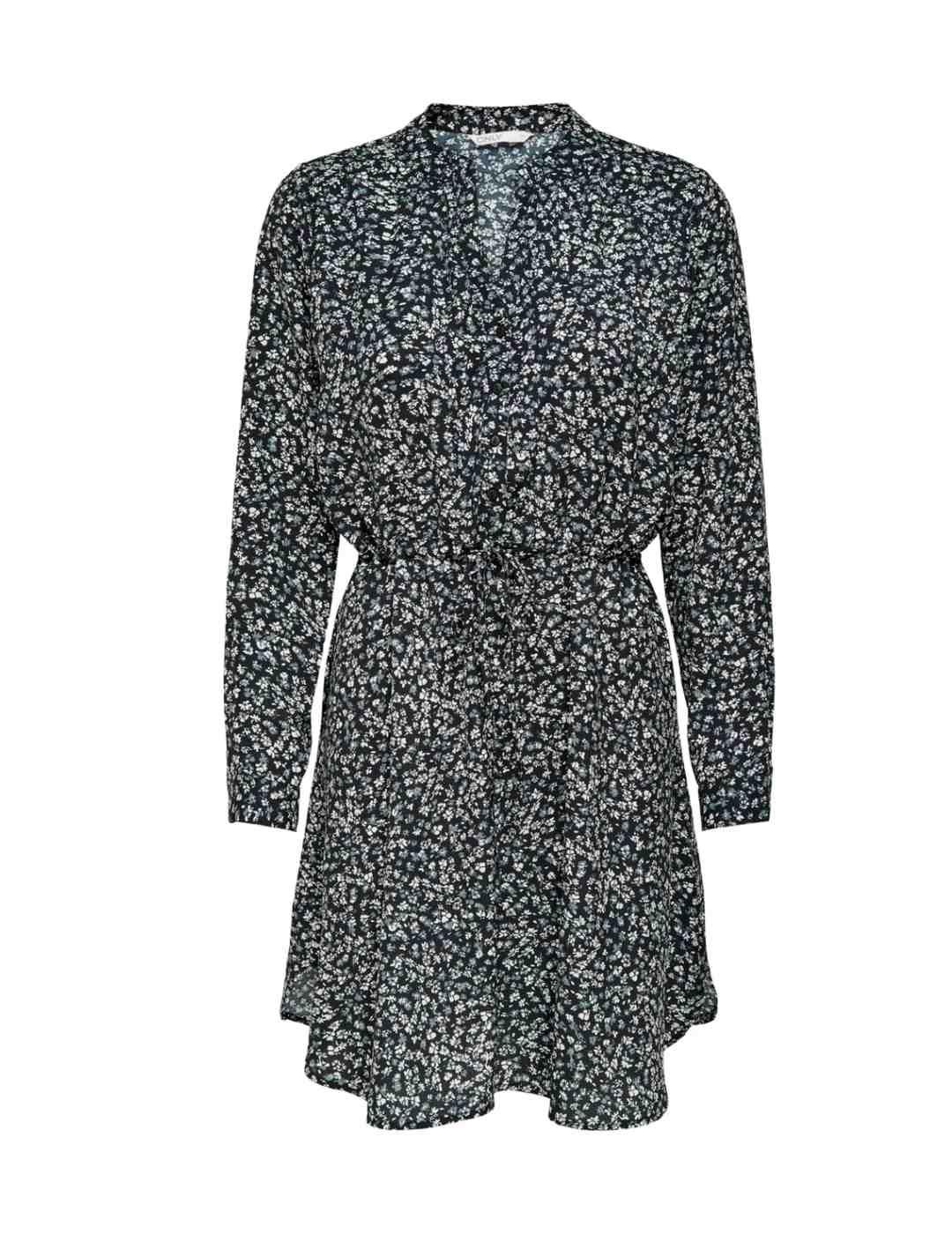 Vestido corto Only Cory floral negro para mujer