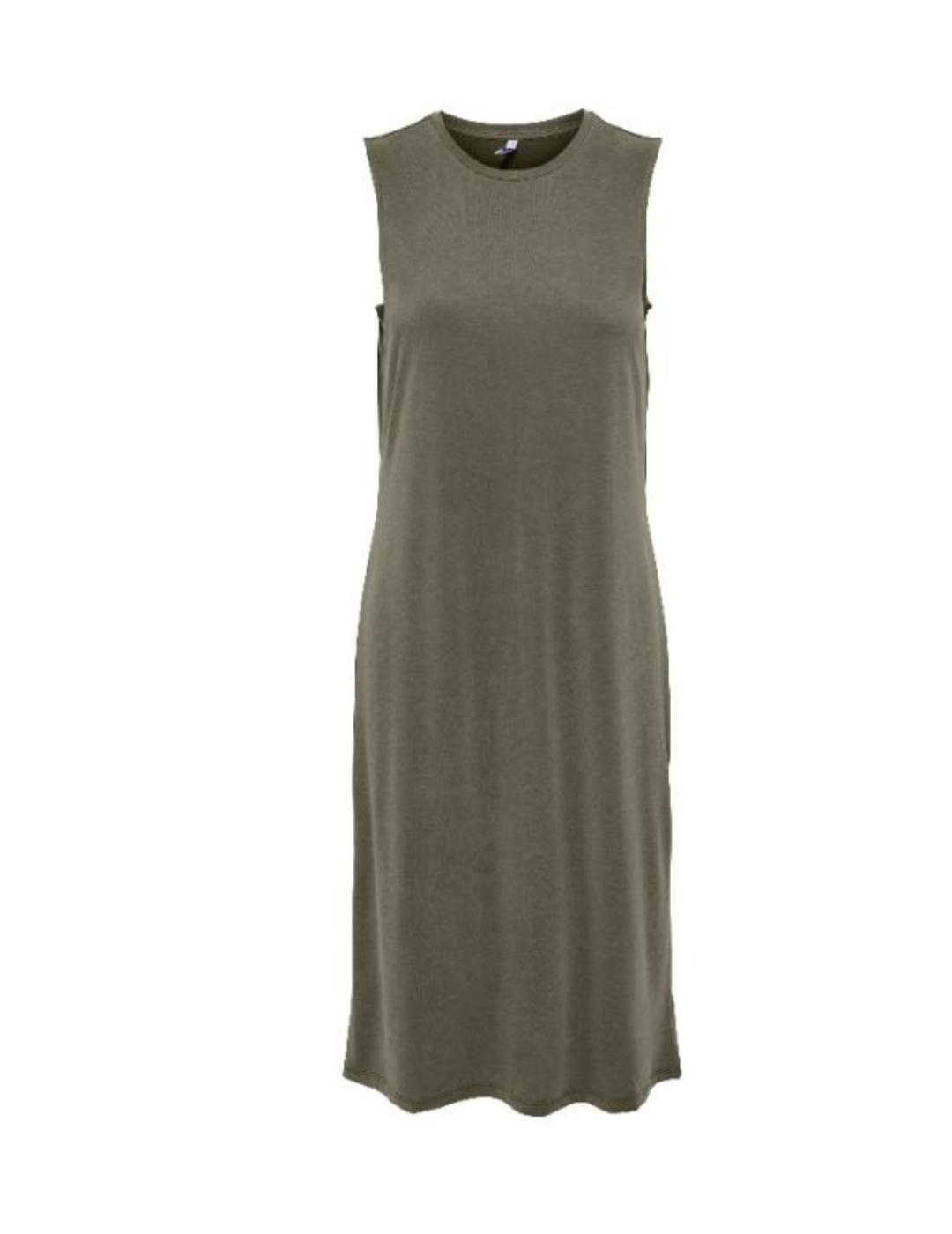 Vestido Only Free verde midi tirante ancho para mujer