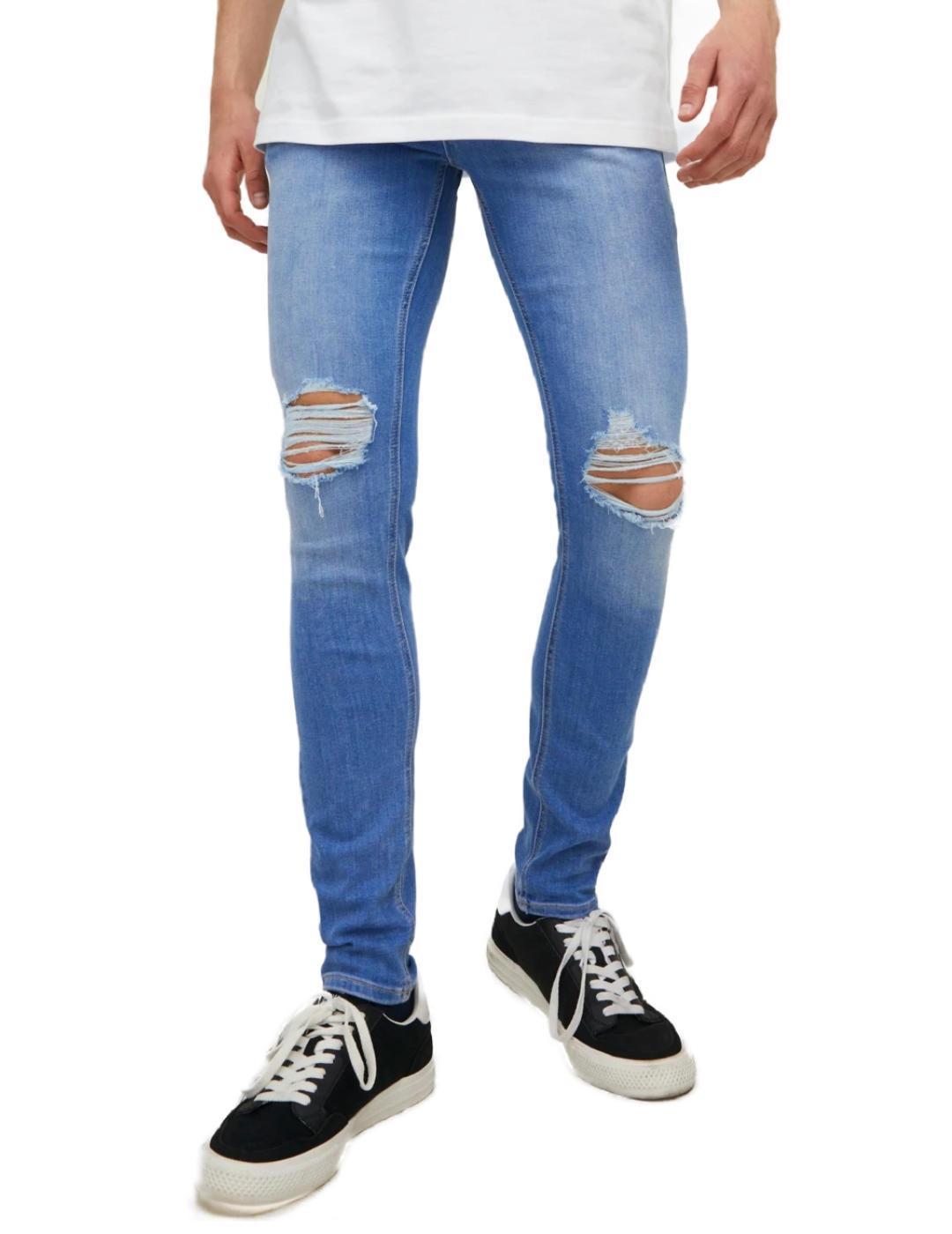 Pantalon vaquero Jack&Jones Liam azul roto para hombre