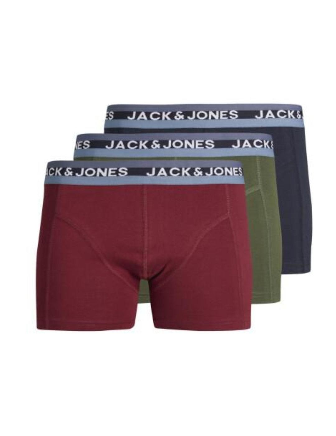 Intimo Jack&Jones pack3 multicolor trunk para hombre