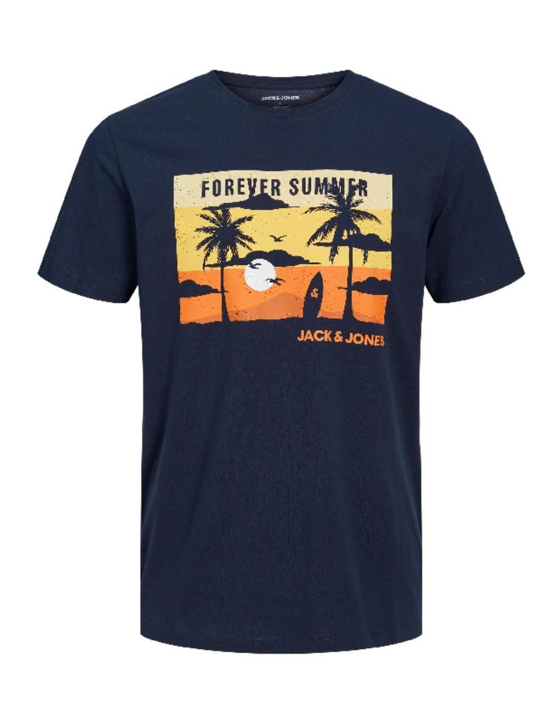 Camiseta Jack&Jones Summer azul marino para hombre