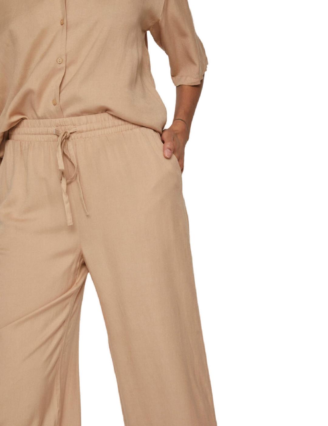 Pantalón Vila Pricil crema para mujer