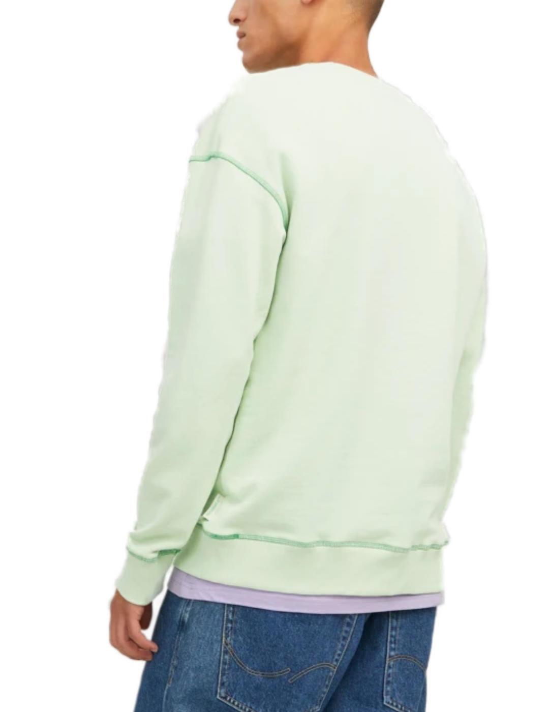 Sudadera Jack&Jones Faded verde sin capucha para hombre