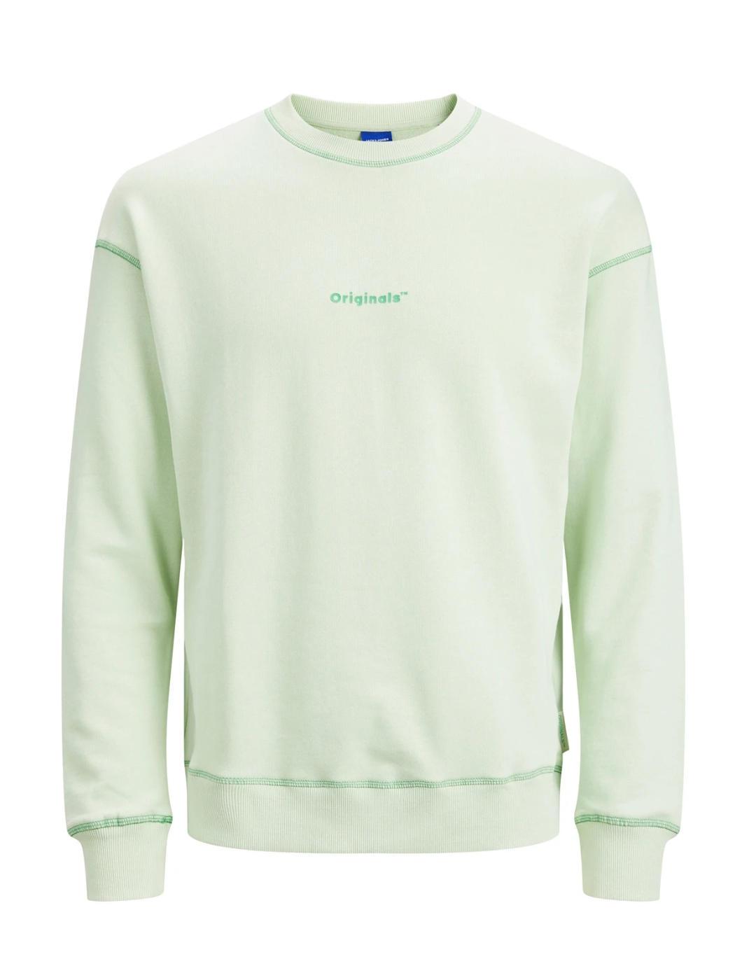 Sudadera Jack&Jones Faded verde sin capucha para hombre