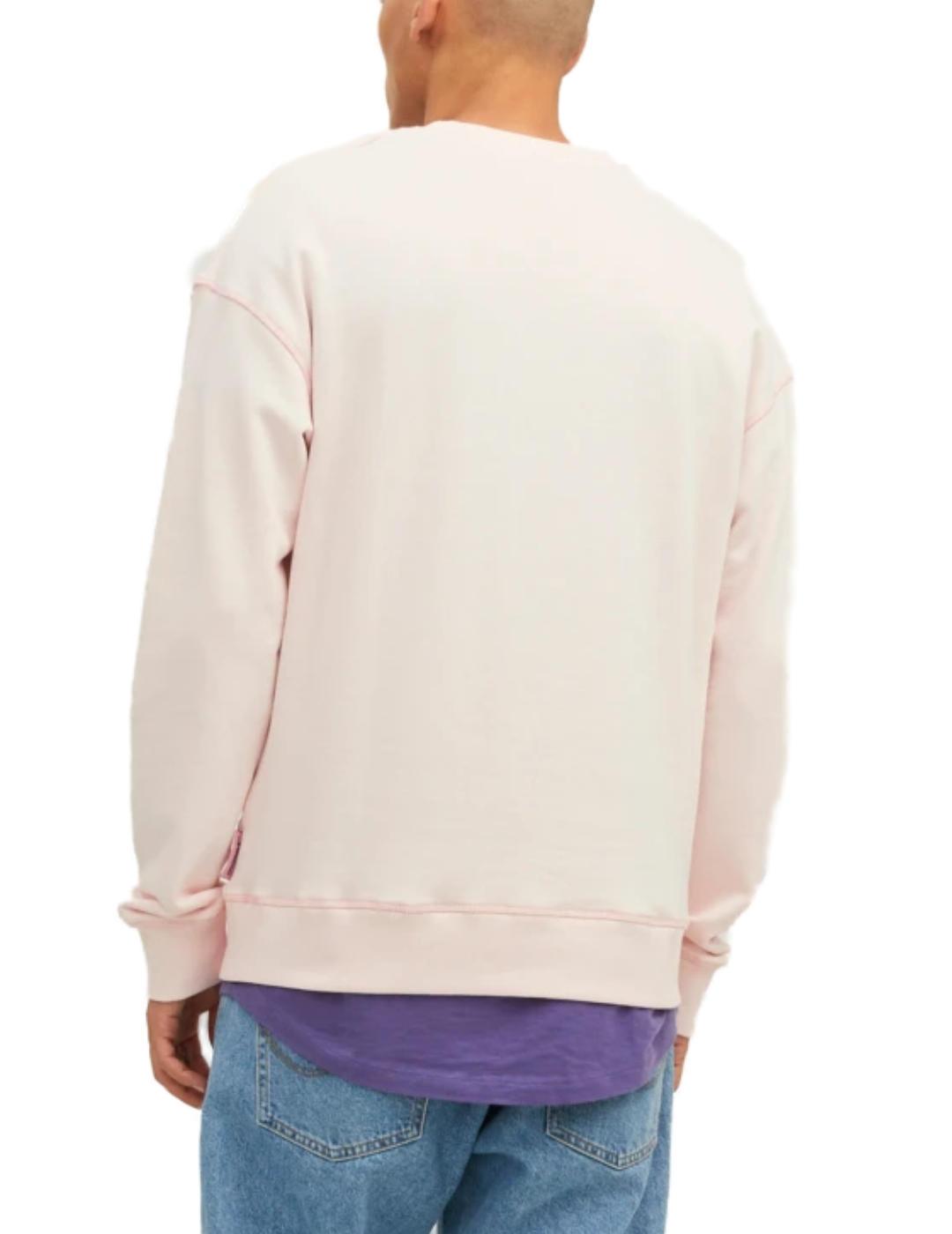 Sudadera Jack&Jones Faded rosa sin capucha  para hombre