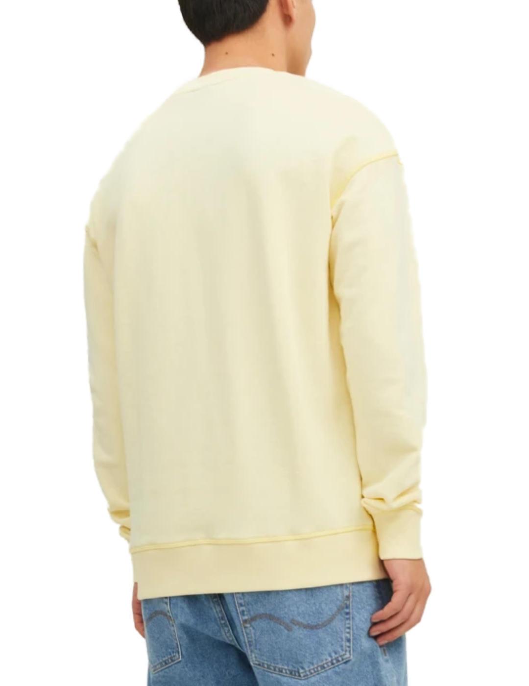 Sudadera Jack&Jones Faded amarillo sin capucha para hombre