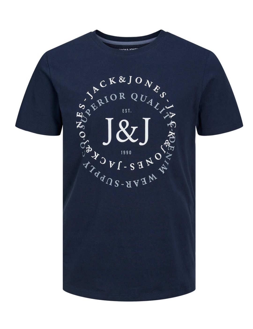 Camiseta Jack&Jones Supply azul marino manga corta de hombre