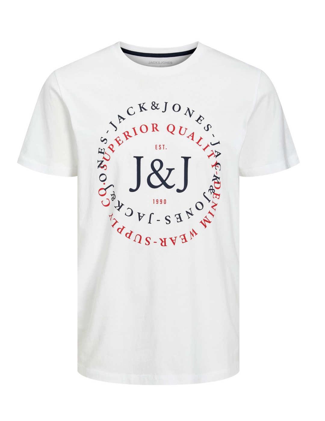 Camiseta Jack&Jones Supply blanco manga corta para hombre