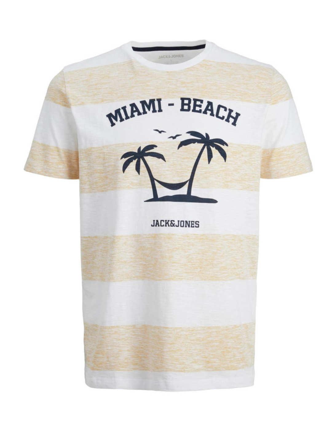 Camiseta Jack&Jones Summer amarillo manga corta para hombre