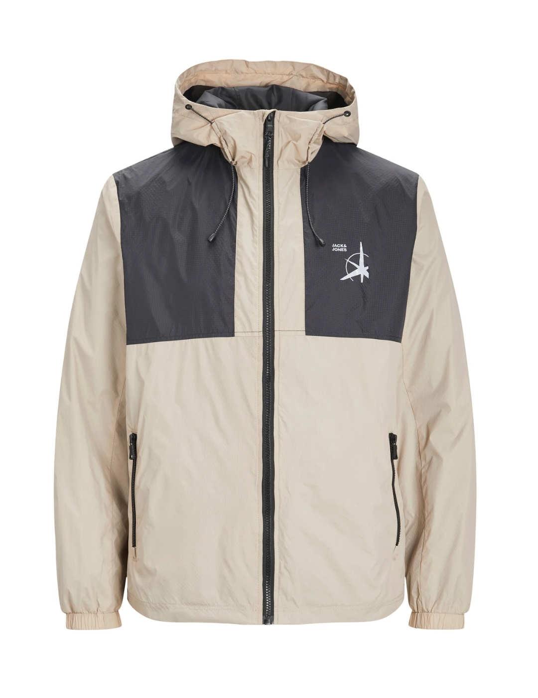 Chaqueta Jack&Jones beige y negro para hombre