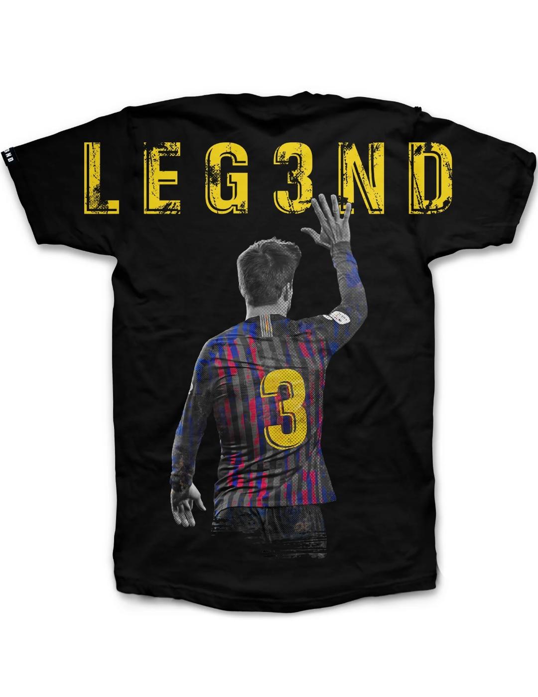 Camiseta Leg3nd Manito Pique manga corta negro para hombre
