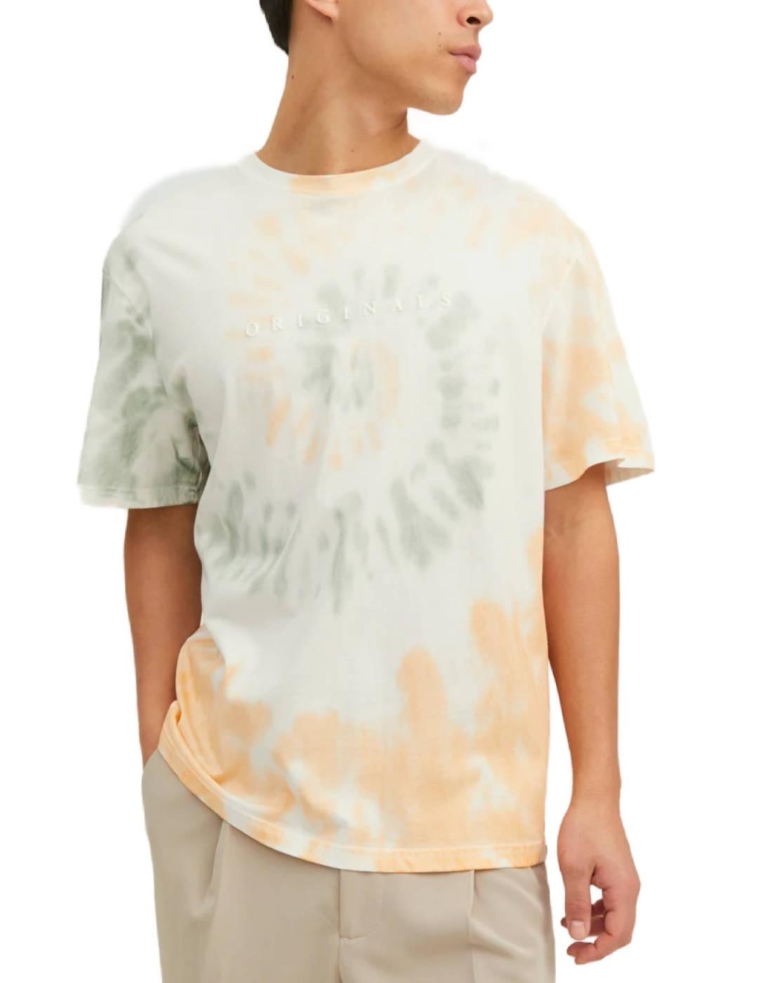 Camiseta Jack&Jones Copenhagen blanco tie dye de hombre