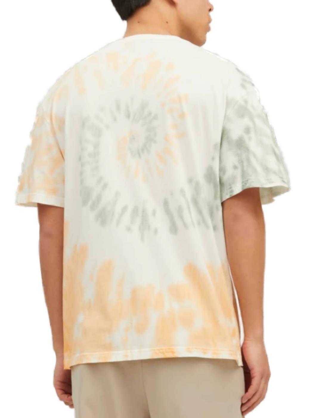 Camiseta Jack&Jones Copenhagen blanco tie dye de hombre