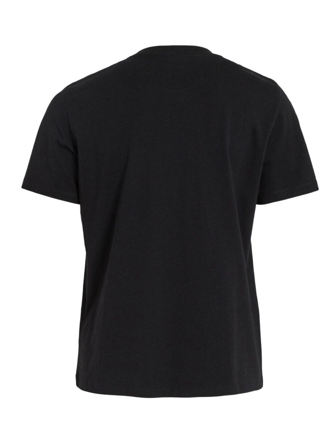 Camiseta Vila Bil negro manga corta para mujer