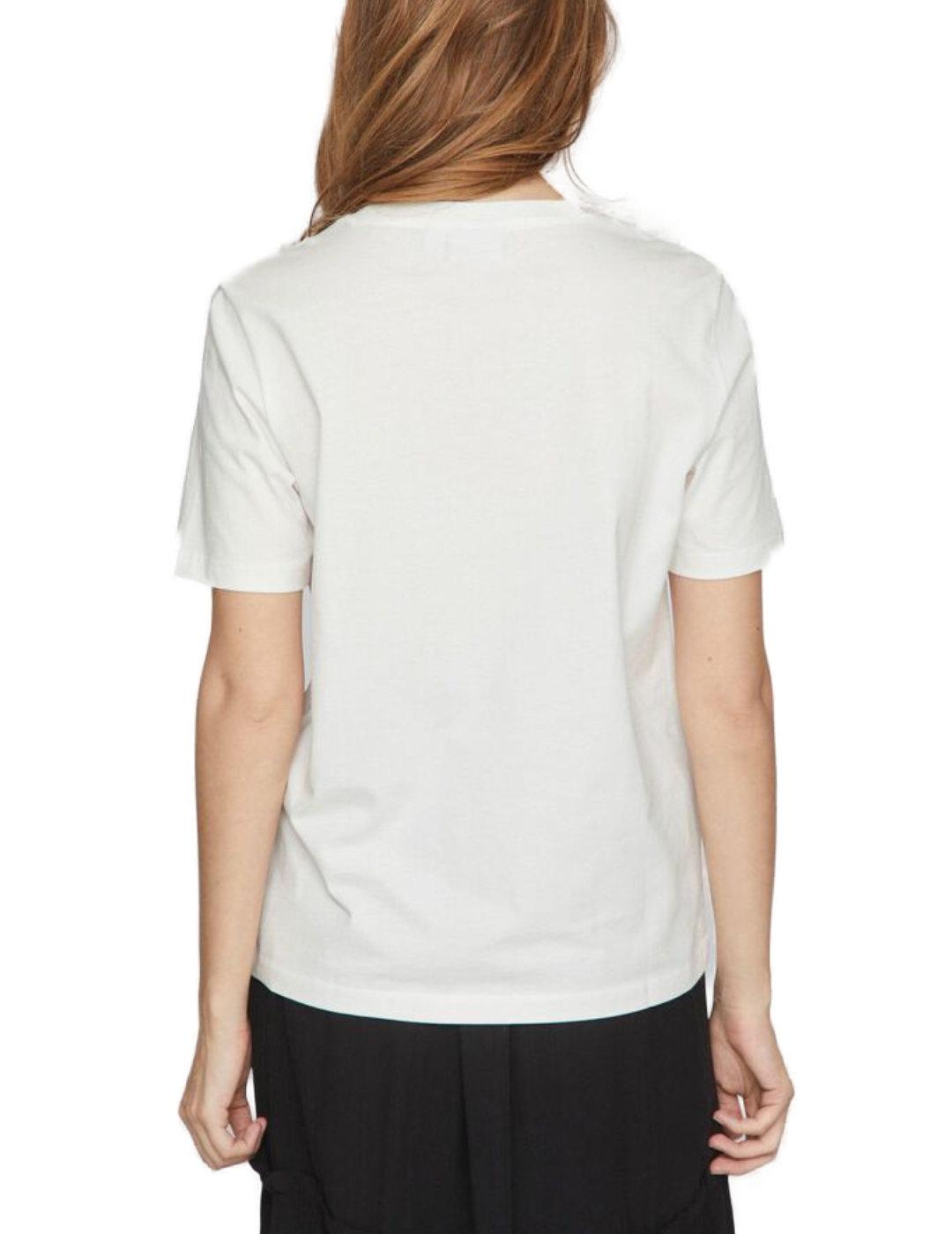 Camiseta Vila Bil blanco manga corta para mujer
