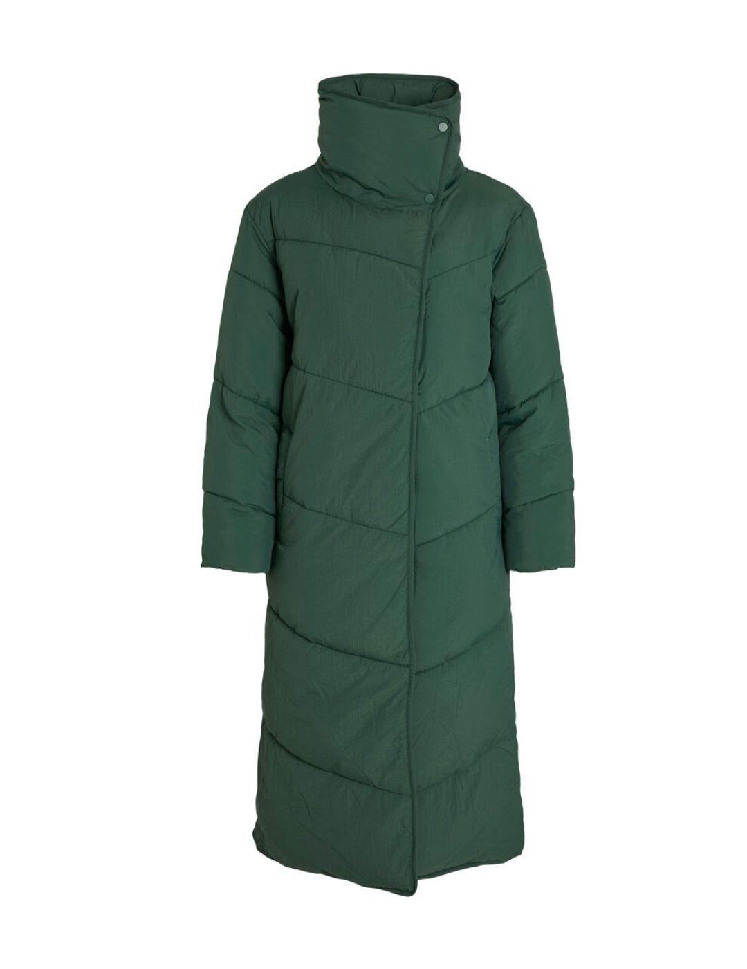 Abrigo largo Vila padded verde acolchado largo de mujer