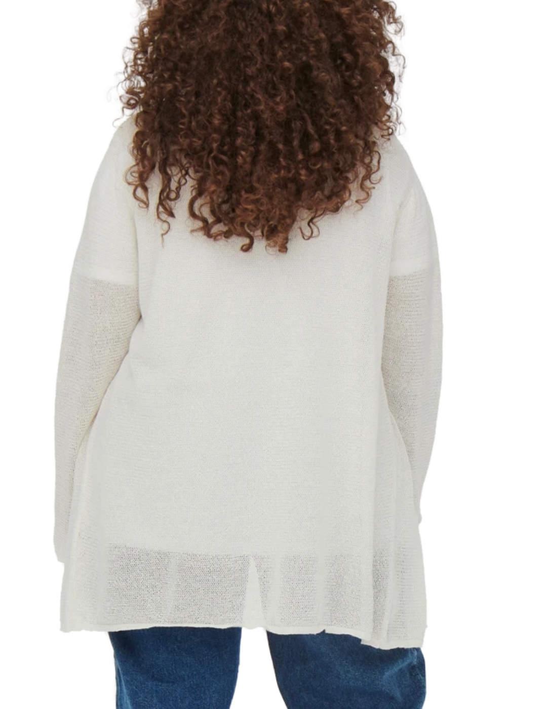 Cardigan Only Carmakoma beige fino para mujer